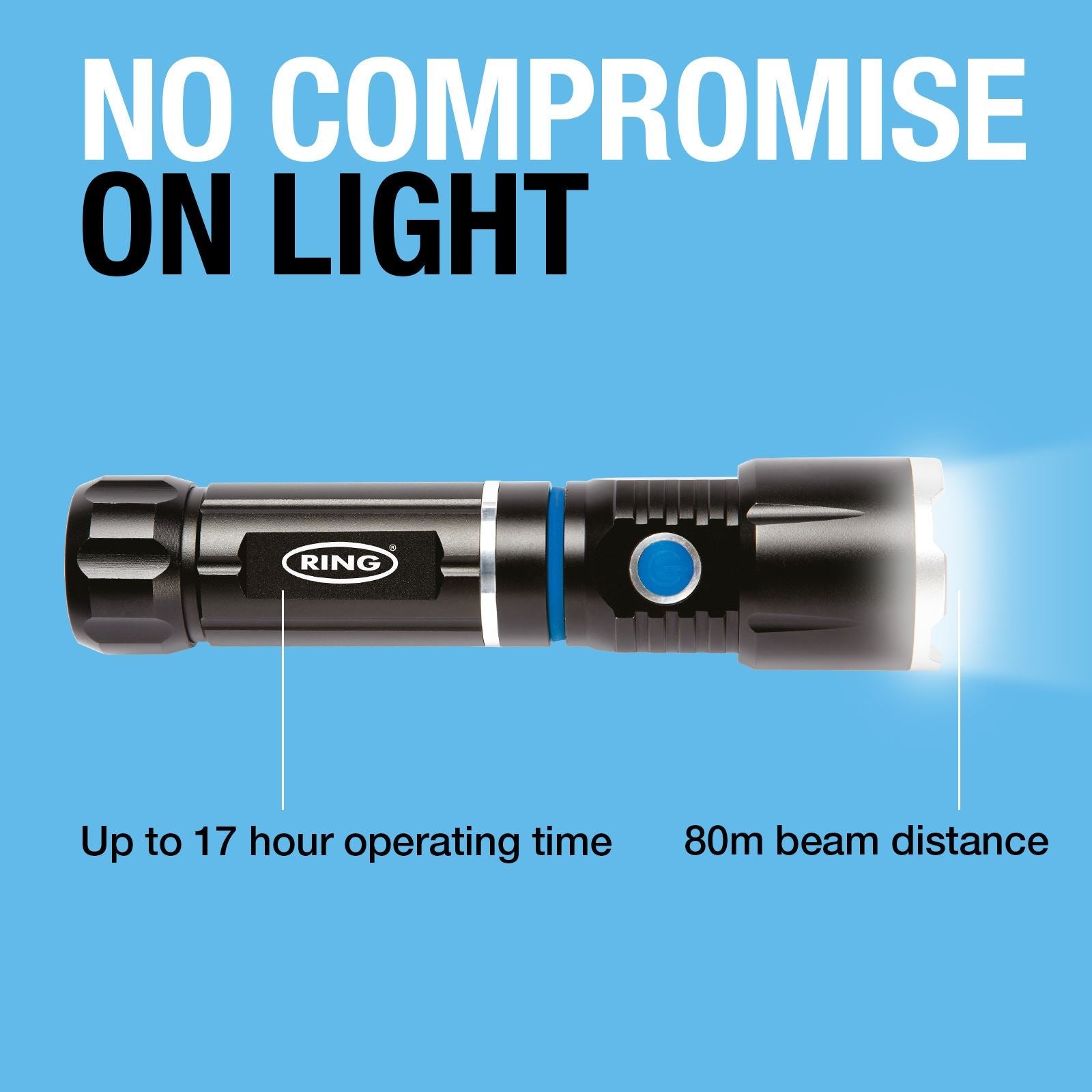 CCA Ring Telescopic LED Torch with Lamp - RT5195