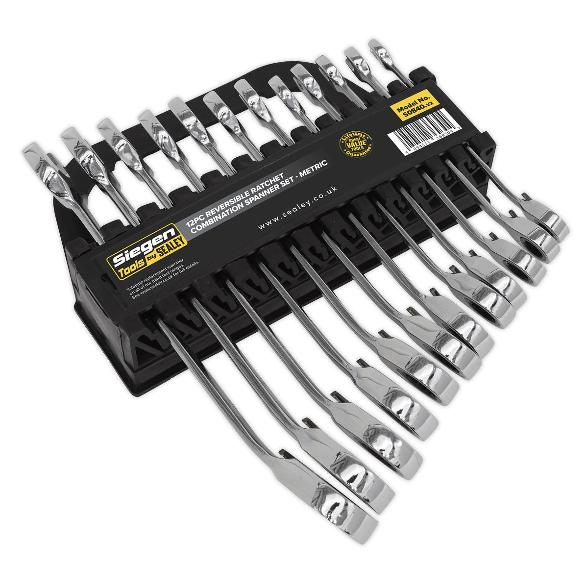 Seigen by Sealey Reversible Ratchet Combination Spanner Set 12pc Metric S0840