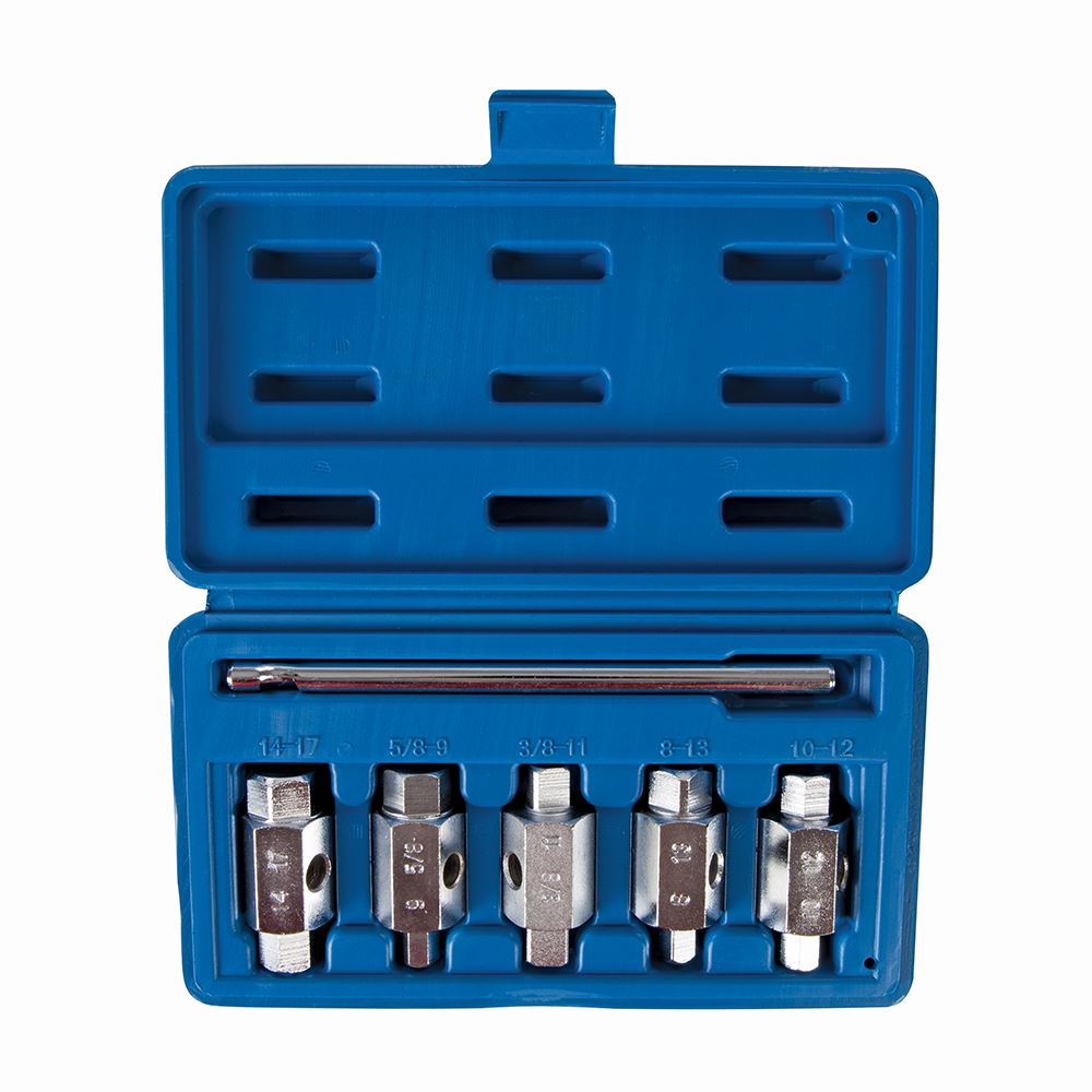 Silverline Oil Drain Plug Key Set 6pc Double Ended Sump Gearbox Hex Square