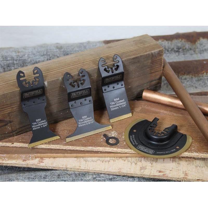 Faithfull Multi-Function Titanium Blade Set 4 Piece