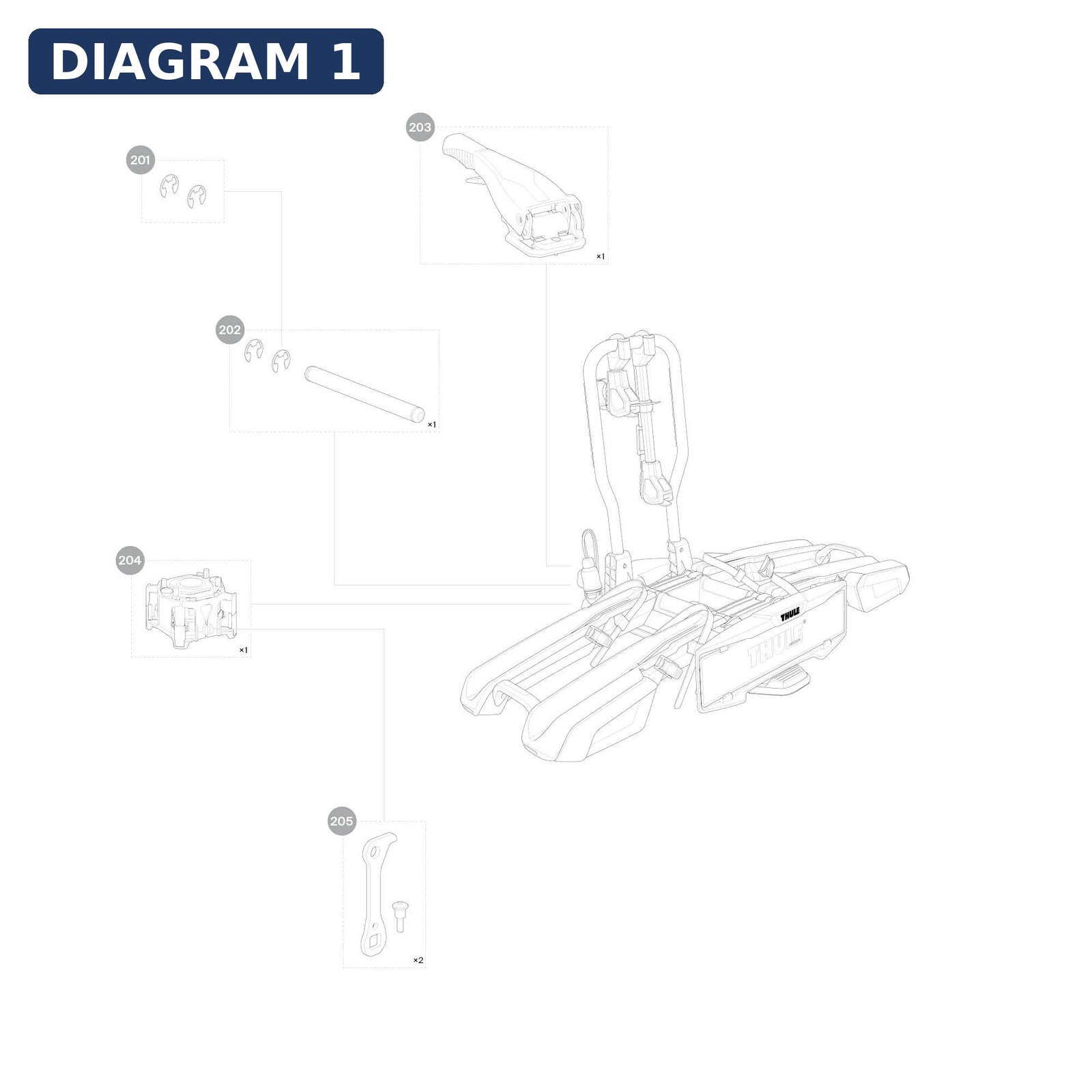 Thule Metal Arm Connection XT Handle Hercules Coupling