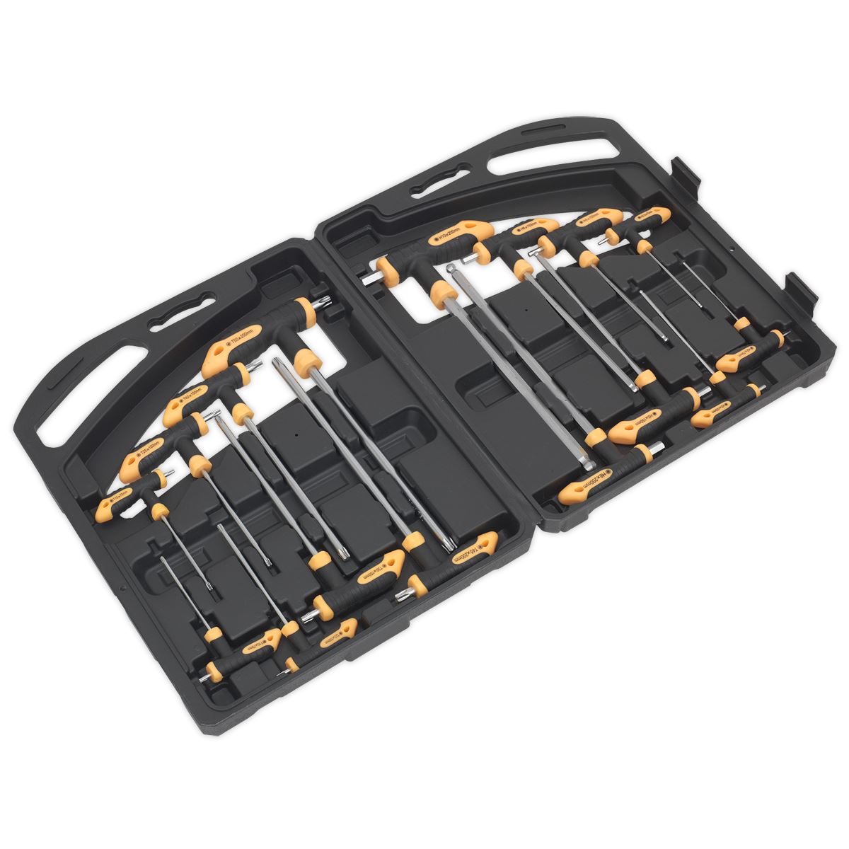 Siegen 16pc T-Handle Trx Star Security & Ball End Hex Key Set Short Long Shafts
