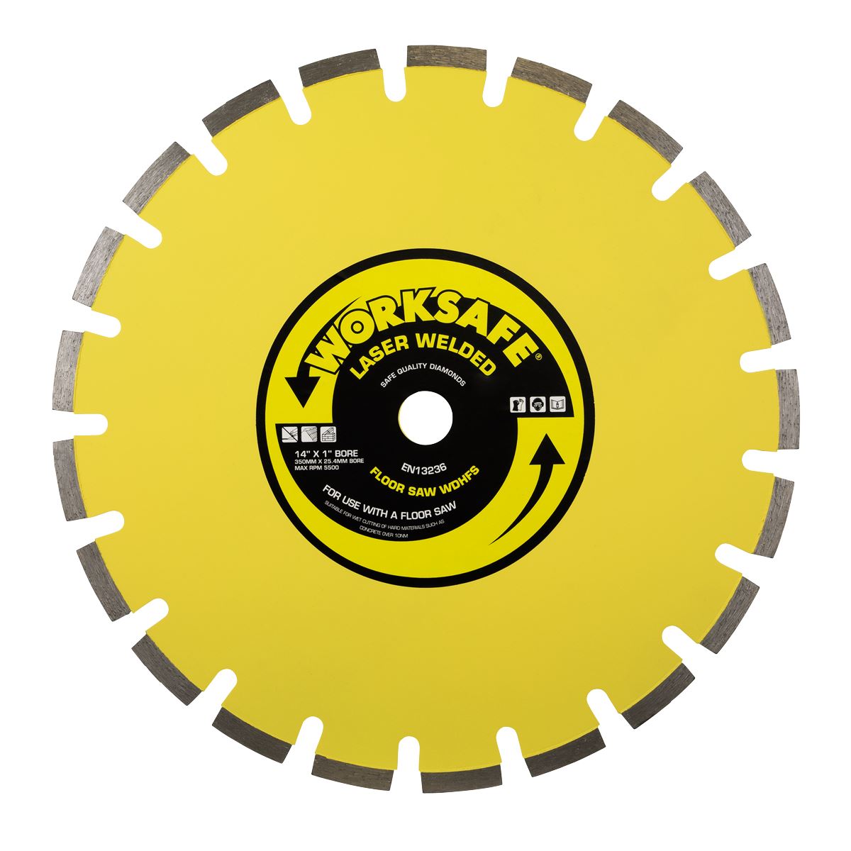 Sealey Floor Saw Blade (Hard)350 x 25mm WDHFS350