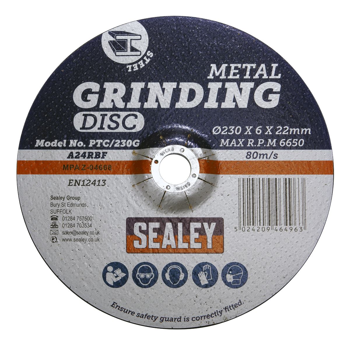 Sealey Grinding Disc230 x 6mm22mm Bore PTC/230G