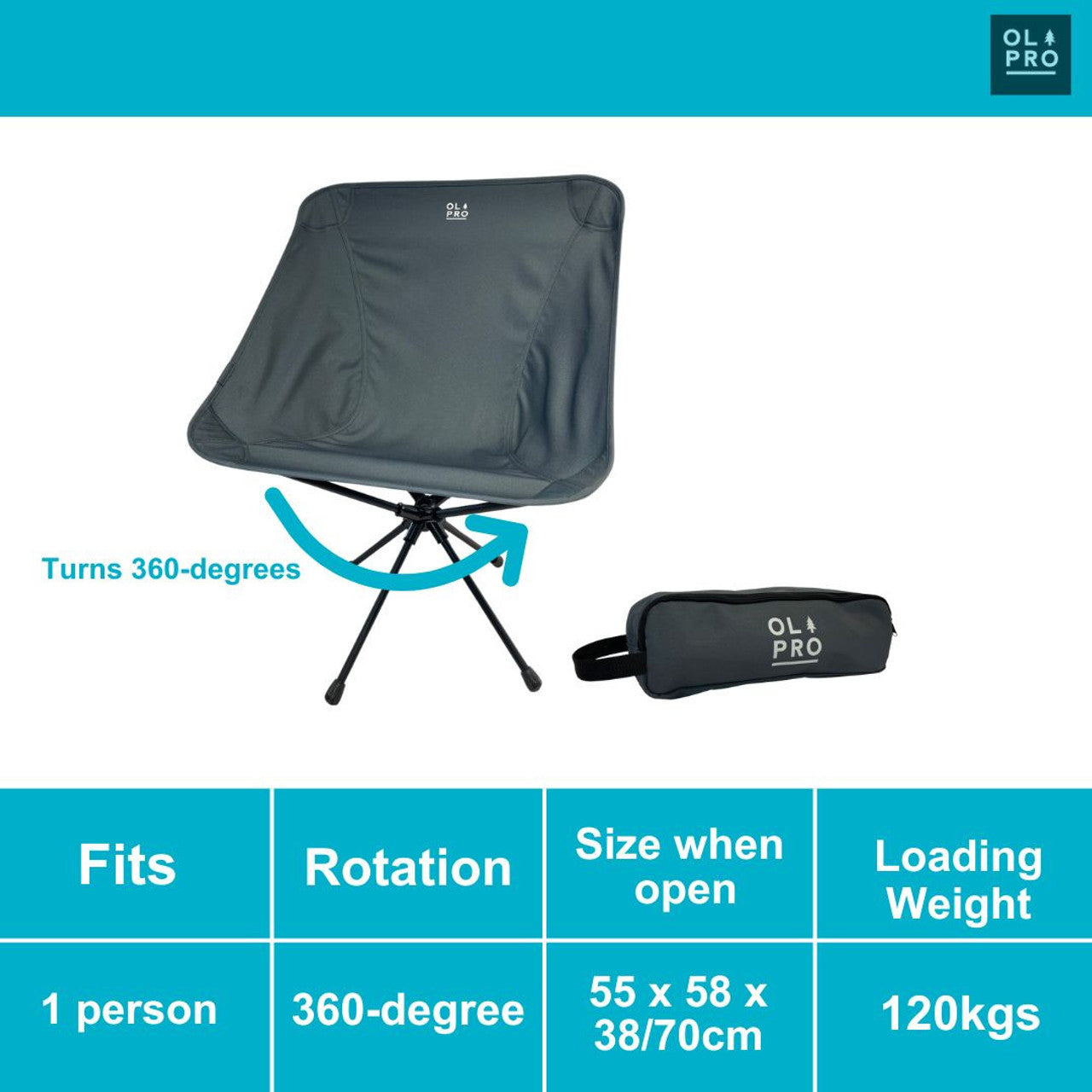 Olpro 360° Rotating ultralight chair