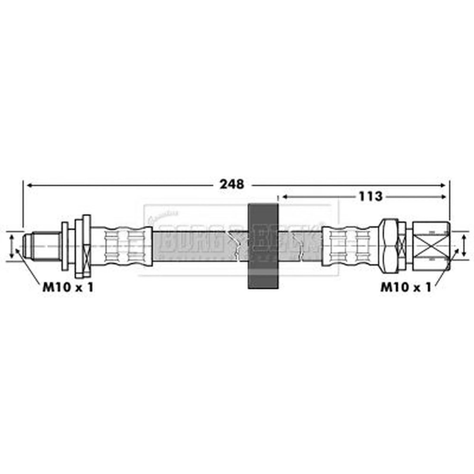 Borg & Beck Brake Hydraulic Hose Line Left BBH6844
