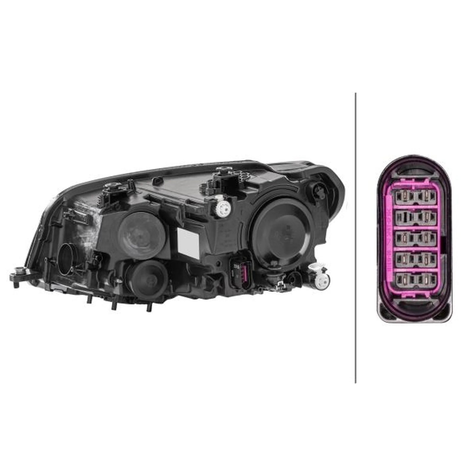 Hella Headlight Headlamp H21W Right 1EA 012 286-061