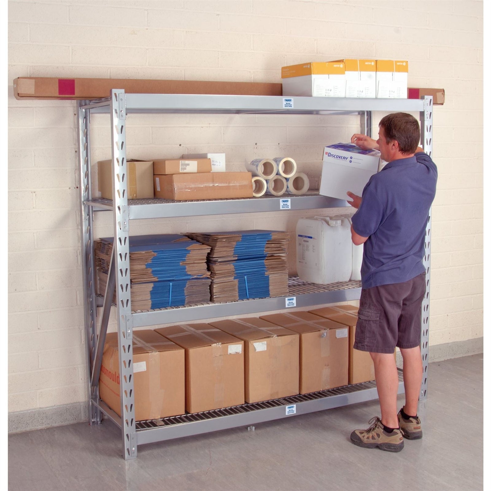Draper Expert Heavy Duty Steel 4 Shelving Unit, 1959 x 610 x 1830mm 05227