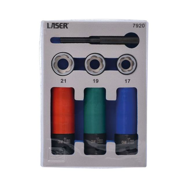 Laser Wheel Nut & Bolt Extractor Socket Set 7pc 7920
