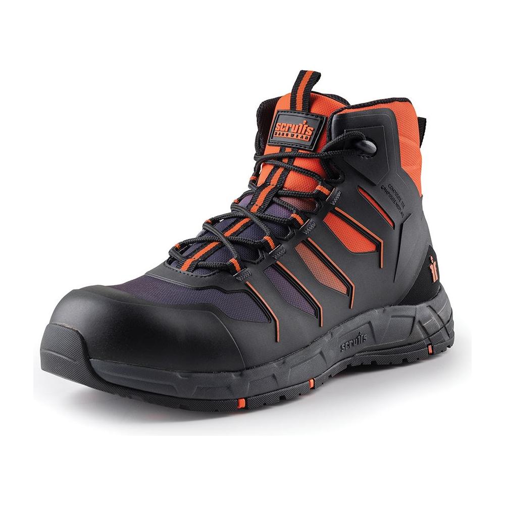 Scruffs Glide Safety Boot Black / Orange Size 8 / 42
