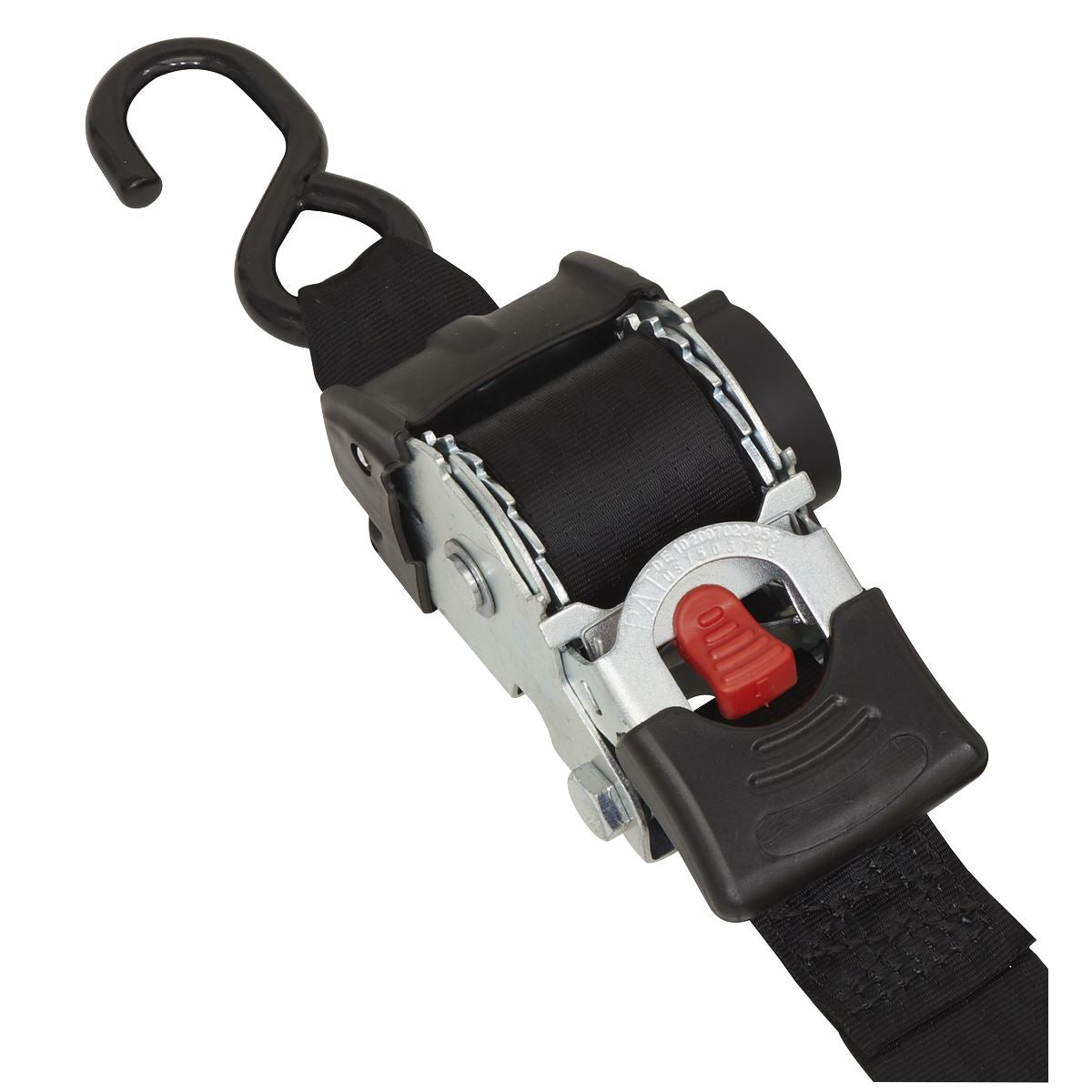 Sealey ATD50301 1500kg Auto Retractable Ratchet Tie Down Strap 50mm x 3m + Hooks