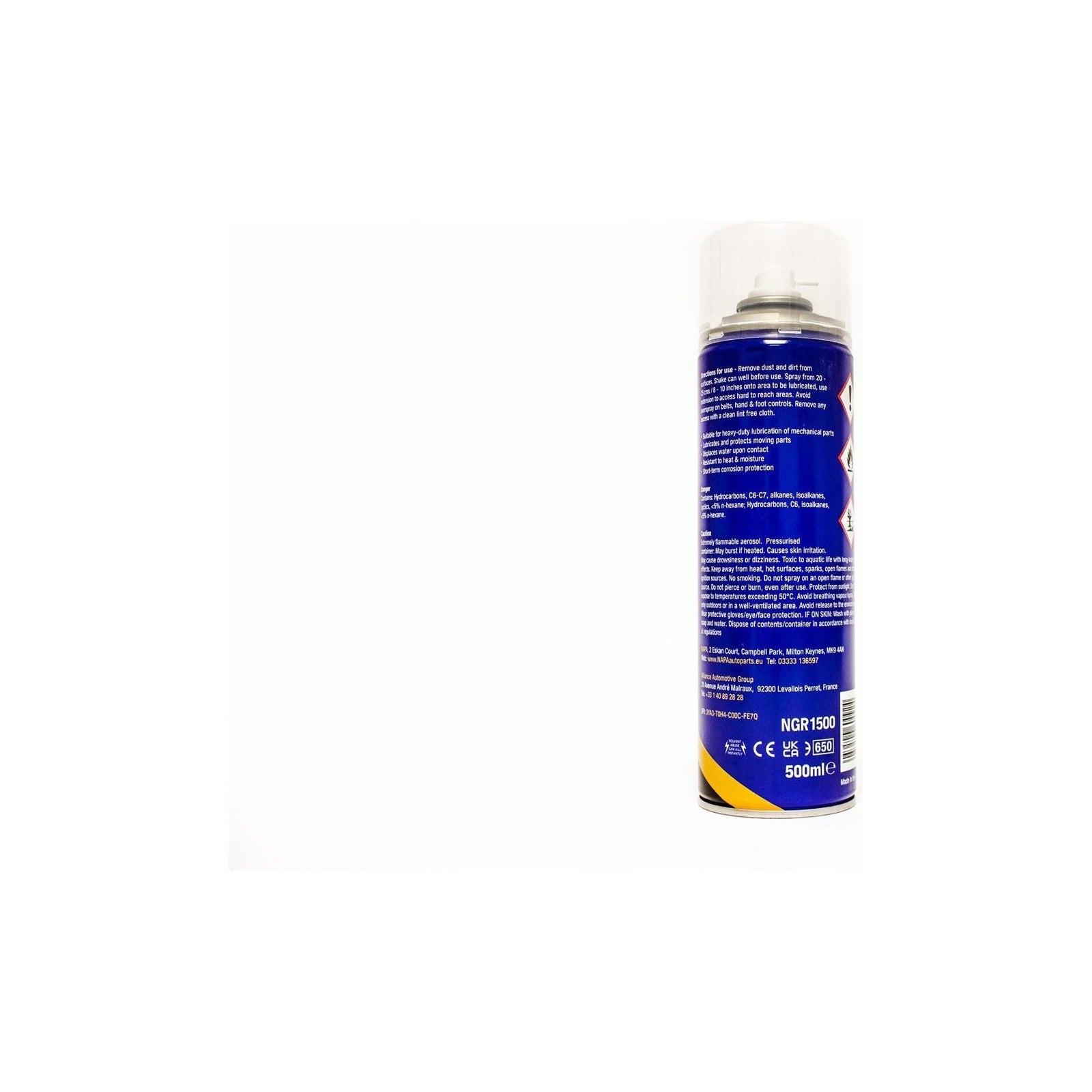 3x NAPA High Performance White Lithuim Grease 500ml Lubrication Spray Aerosol