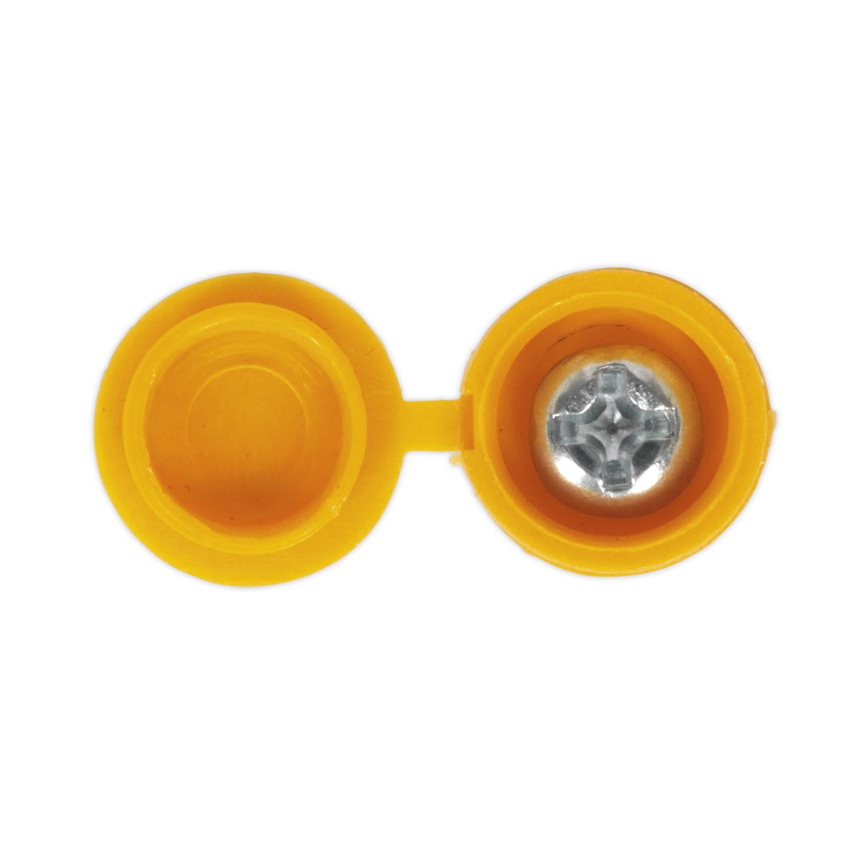 Sealey Yellow Number Plate Screw & Flip Cap 4.2 x 19mm - Pack of 50