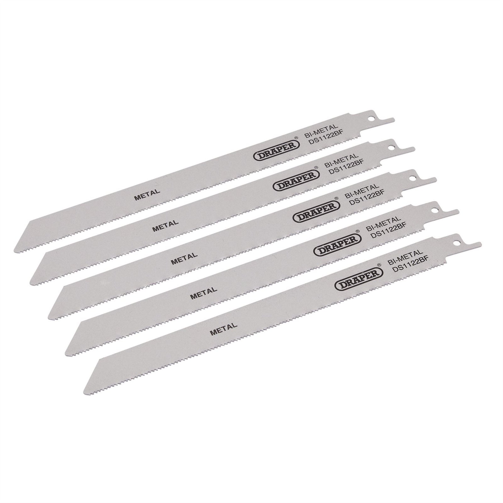 Draper Bi-metal Reciprocating Saw Blades for Metal Cutting, 225mm, 14tpi (Pack o