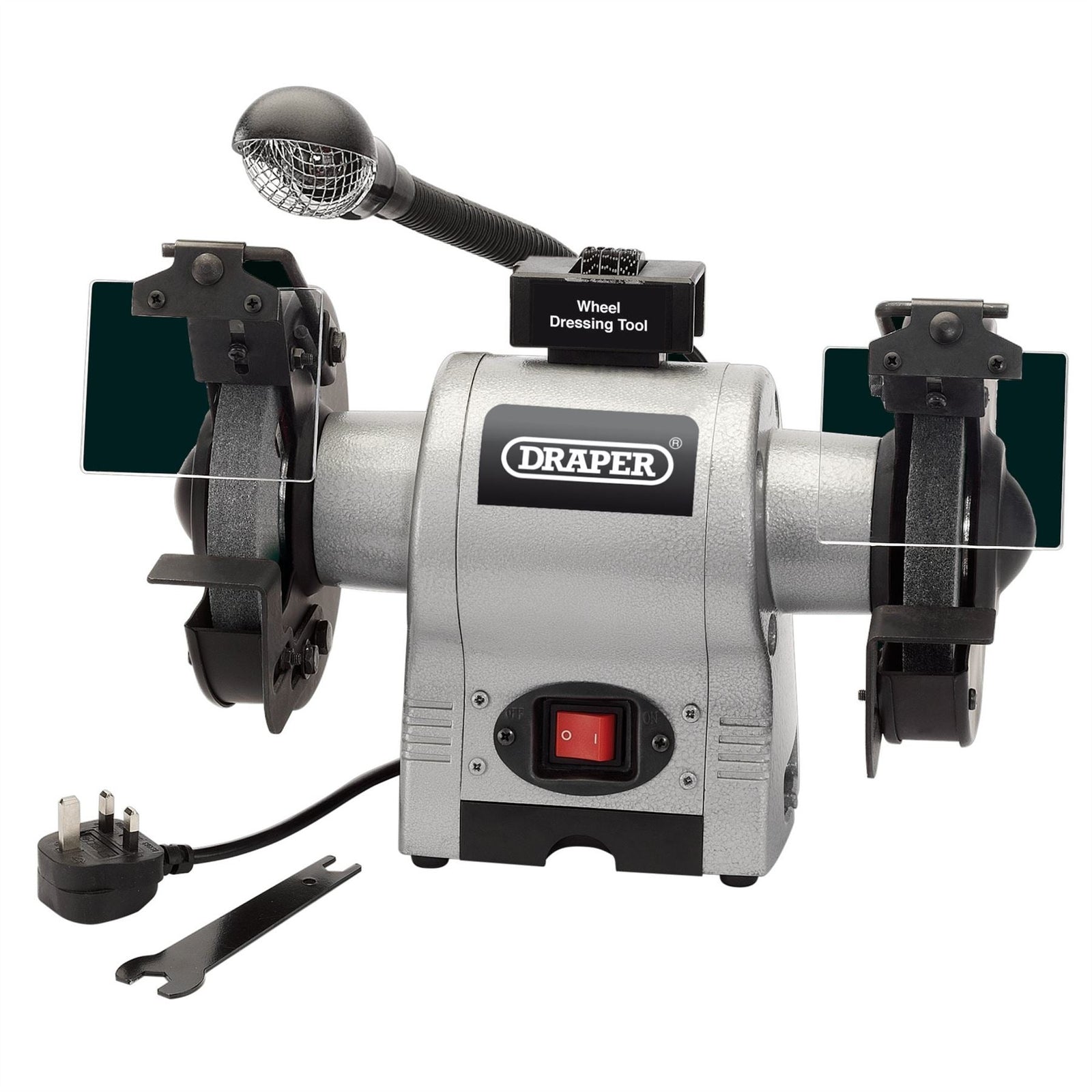 Draper Bench Grinder With Worklight, 150mm, 370W 05095