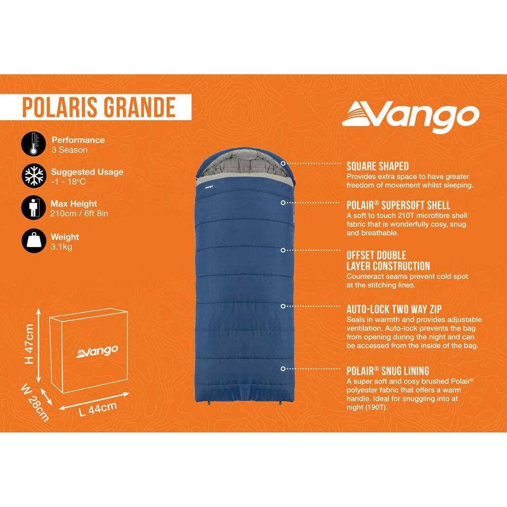 Vango Polaris Grande Sleeping Bag Grande Neptune