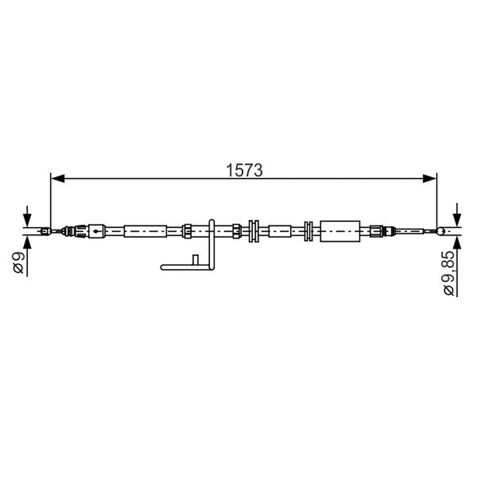 Bosch Handbrake Cable Right Rear 1 987 482 313
