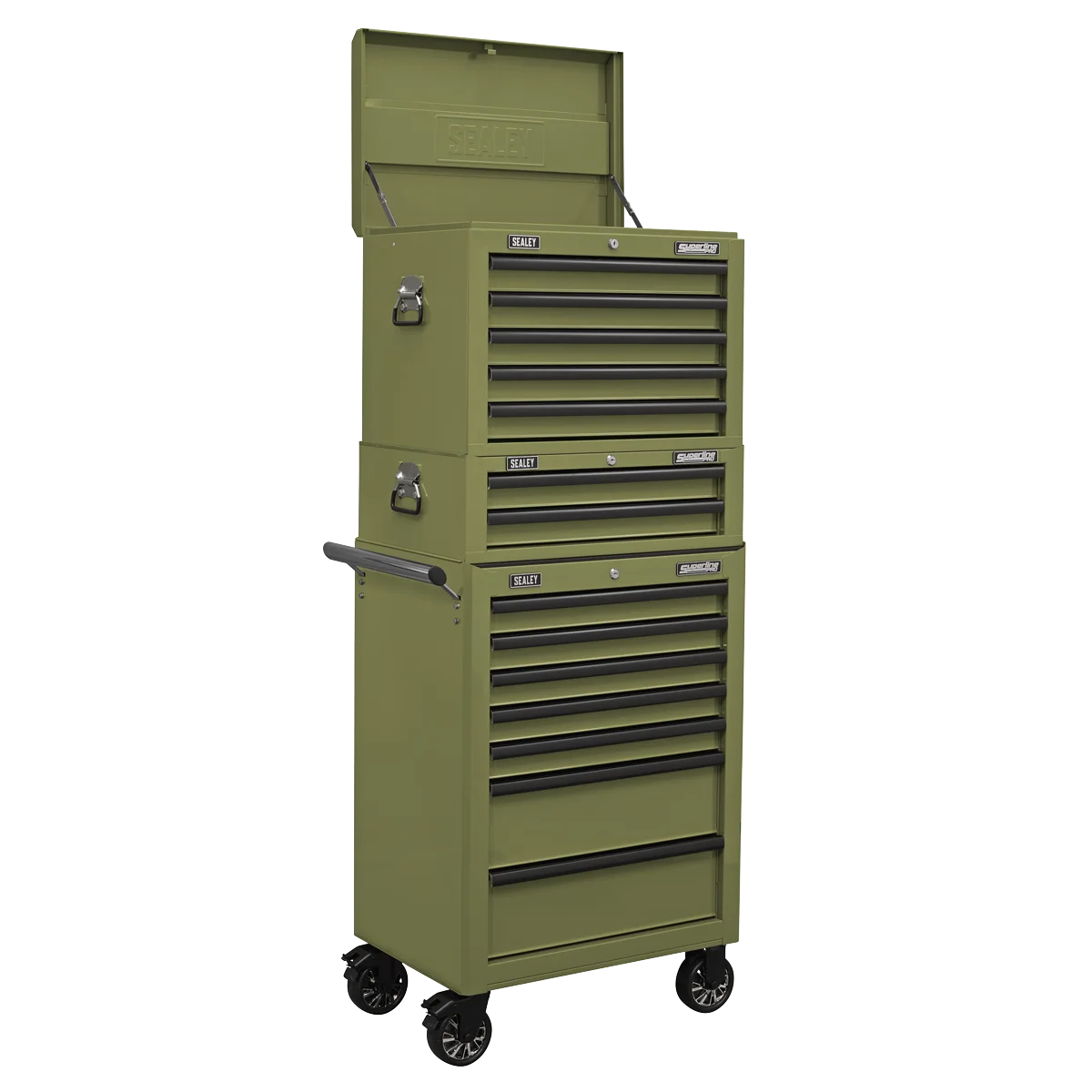 Sealey Mid-Box Tool Chest 2 Drawer - Khaki, 670x440x210mm