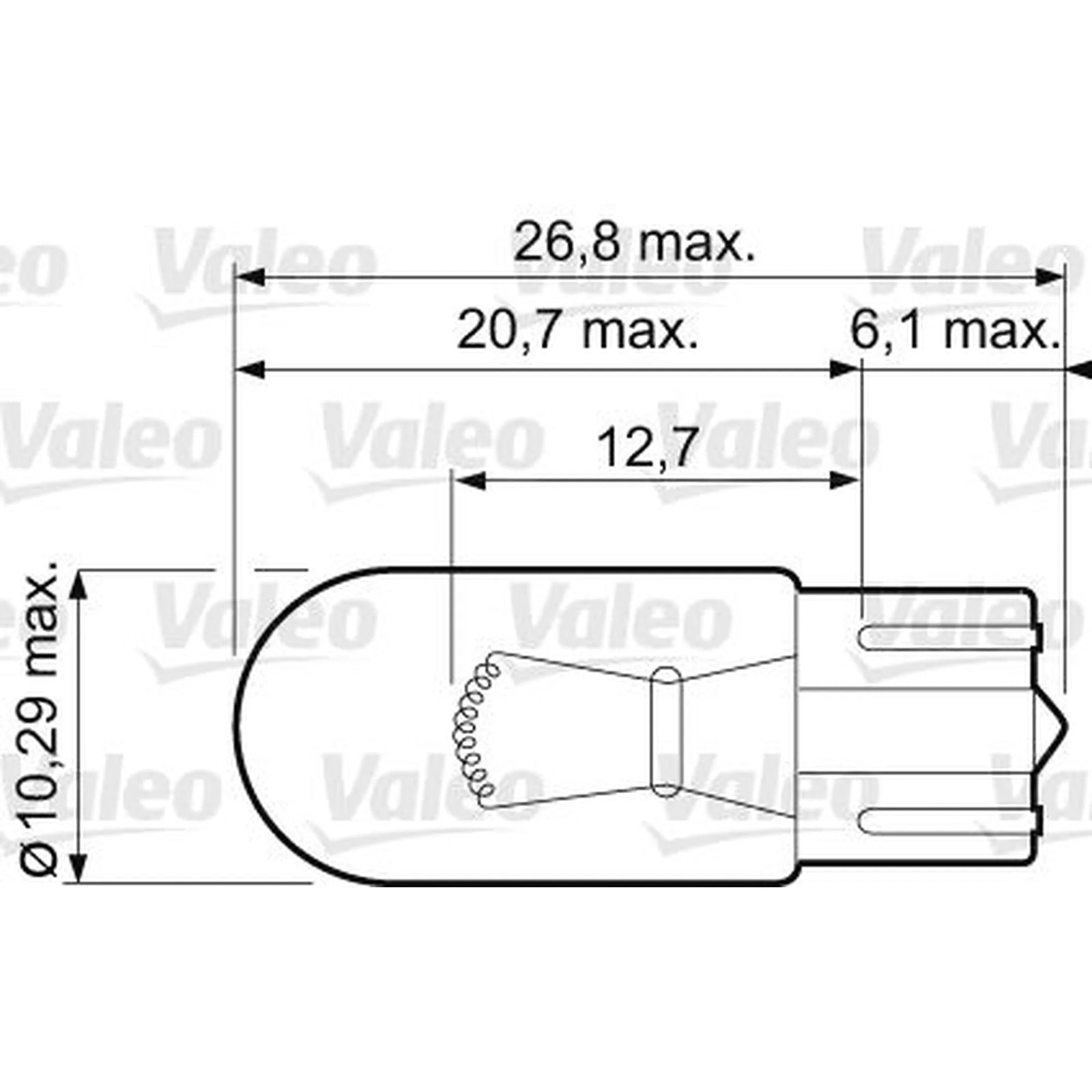 Valeo Indicator Turn Signal Bulb W2.1x9.5d 12V 5W 032213
