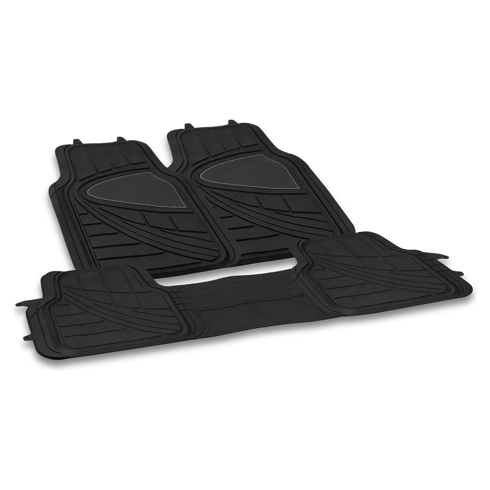 Streetwize Deluxe Celebrity Rubber Car Mat Set with Full Cross Rear - SWCM101