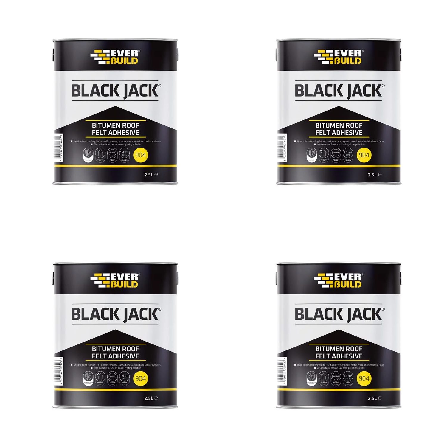 Everbuild Sika Black Jack® 904 Bitumen Roof Felt Adhesive 2.5 litre - 852651