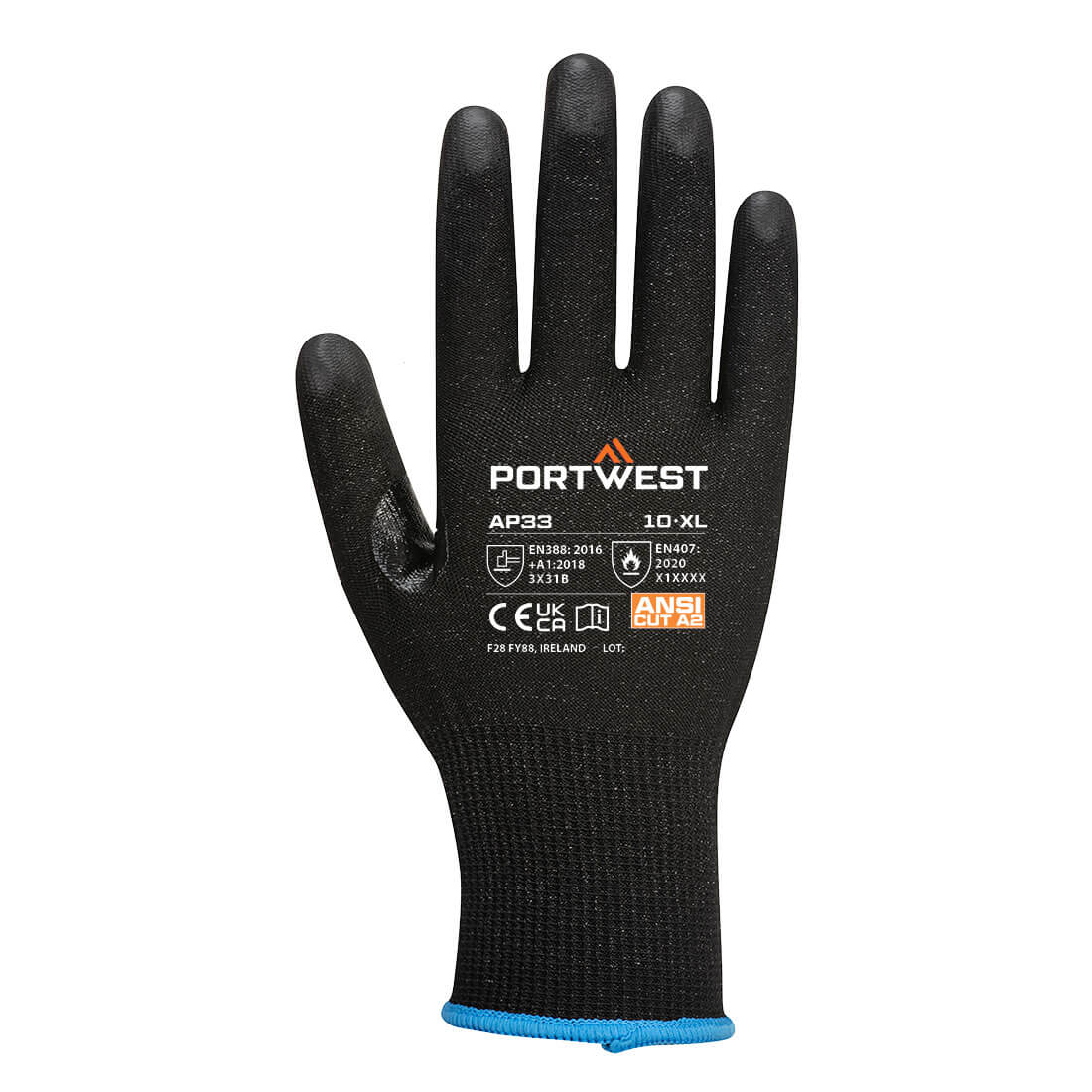 Portwest Lr15 Pu Touchscreen Glove Pk12 AP33K8RXS