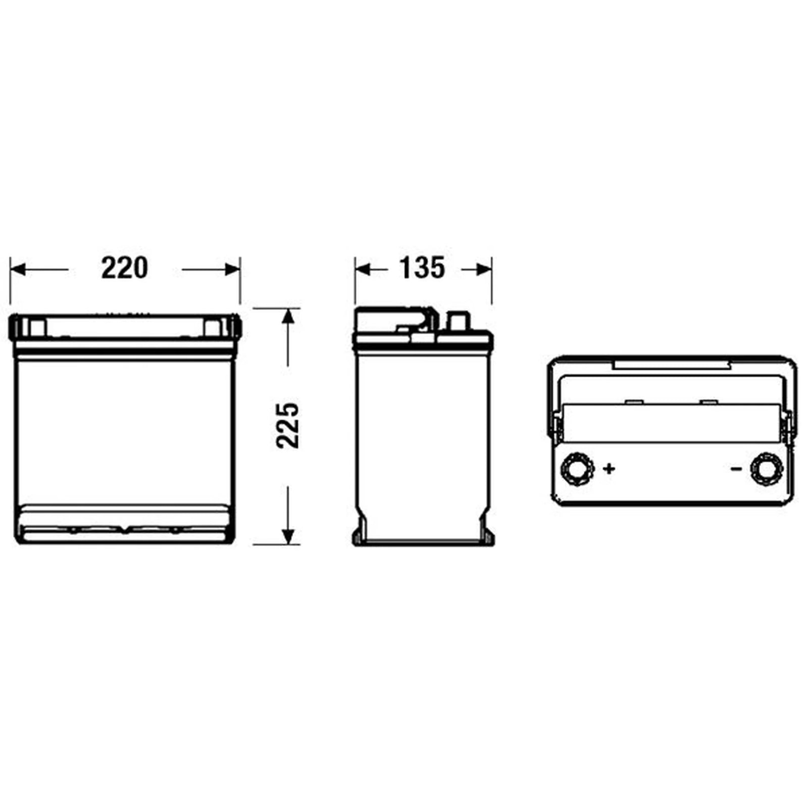 Exide Battery 12V 45Ah 330A EB451