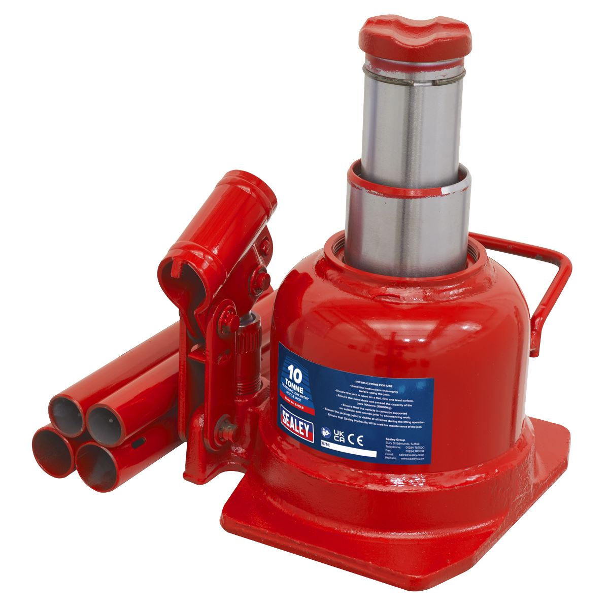 Sealey Bottle Jack 10tonne Low Entry Telescopic BJ10LE