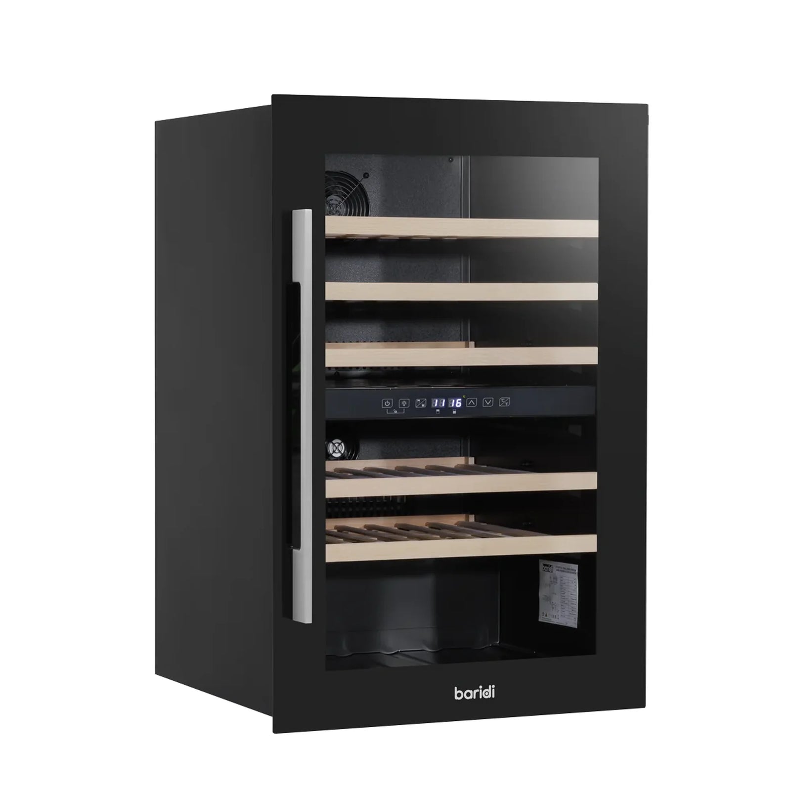 Baridi Wine Cooler 57 Bottles Dual Zone DH118 Black