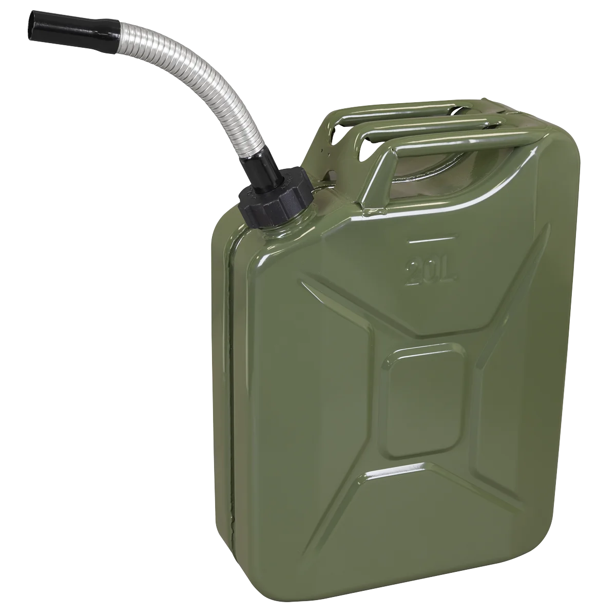 Sealey Screw Cap Metal Jerry Can 20L Green
