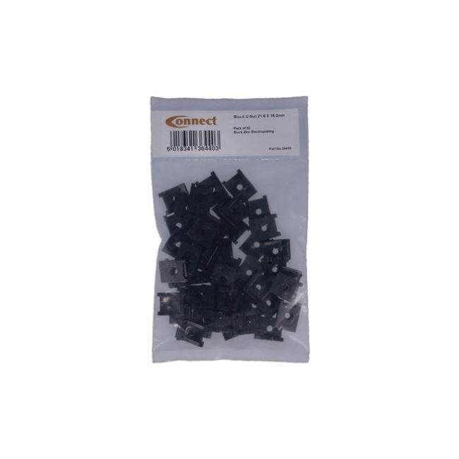 Connect Black U-Nut - for Vauxhall Opel 50pc 36440