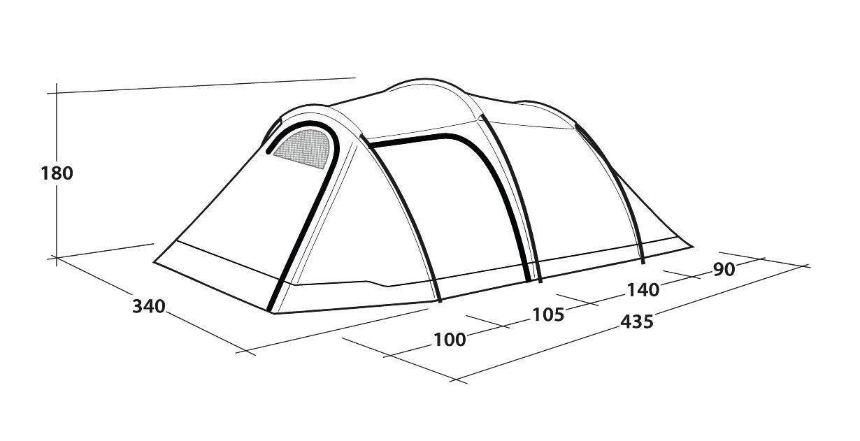 Outwell Earth 5 Plus Pole Tent Green 5 Person