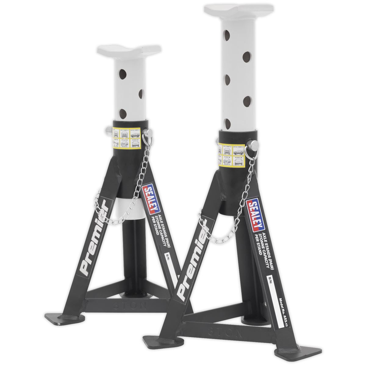 Sealey Trolley Jack 3t & AXLe Stands (Pair) 3t per Stand Combo 3001CXPCOMBO