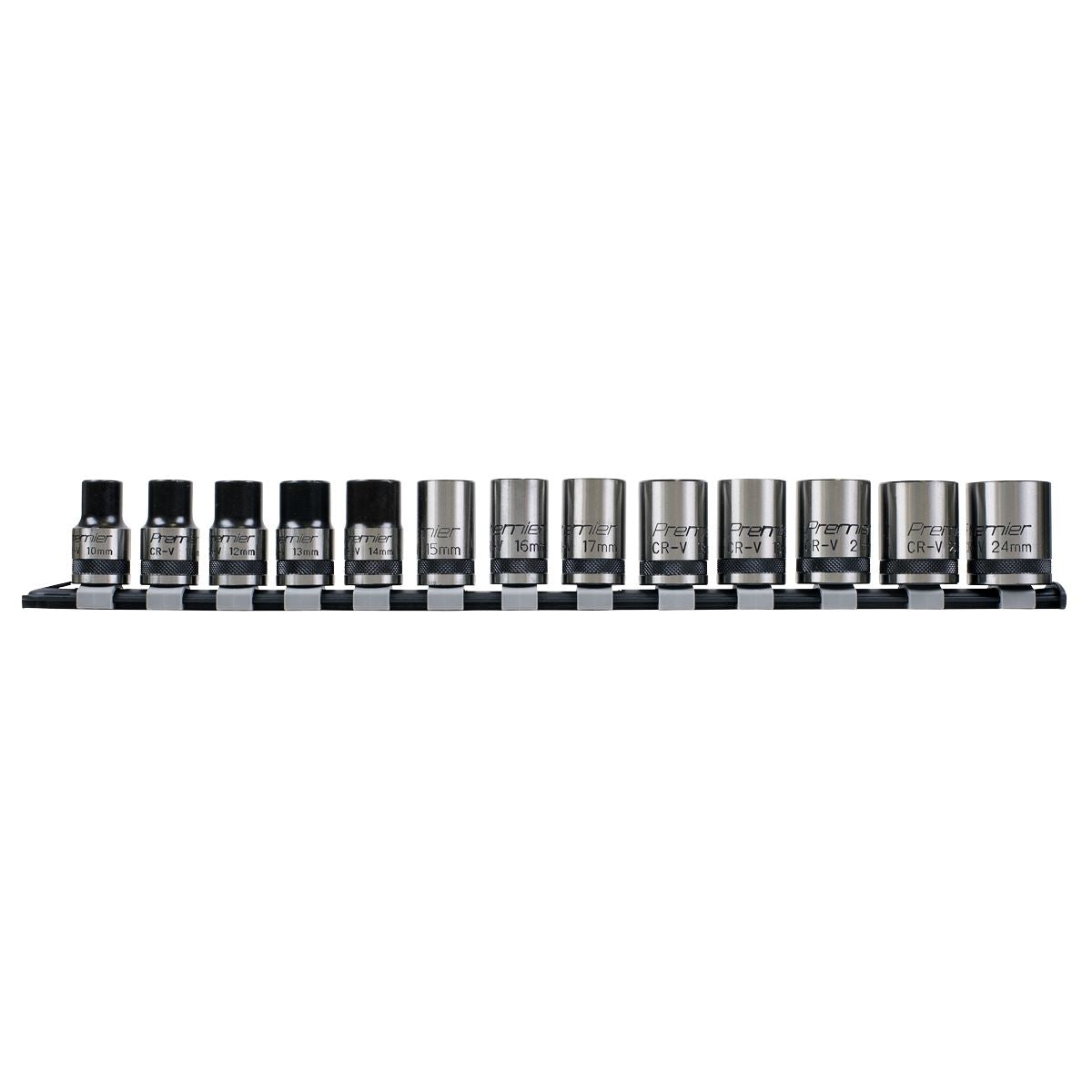 Sealey Premier Black Premier Black Lock-On Socket Set 1/2"Sq Drive 13pc AK2742B