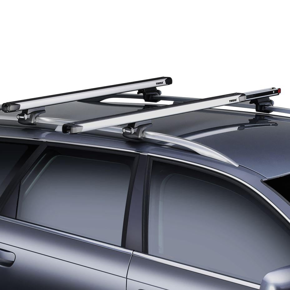 Thule SlideBar Evo Roof Bars Aluminum fits Ford Transit Custom Van 2013-2024 4-dr with Fixed Points