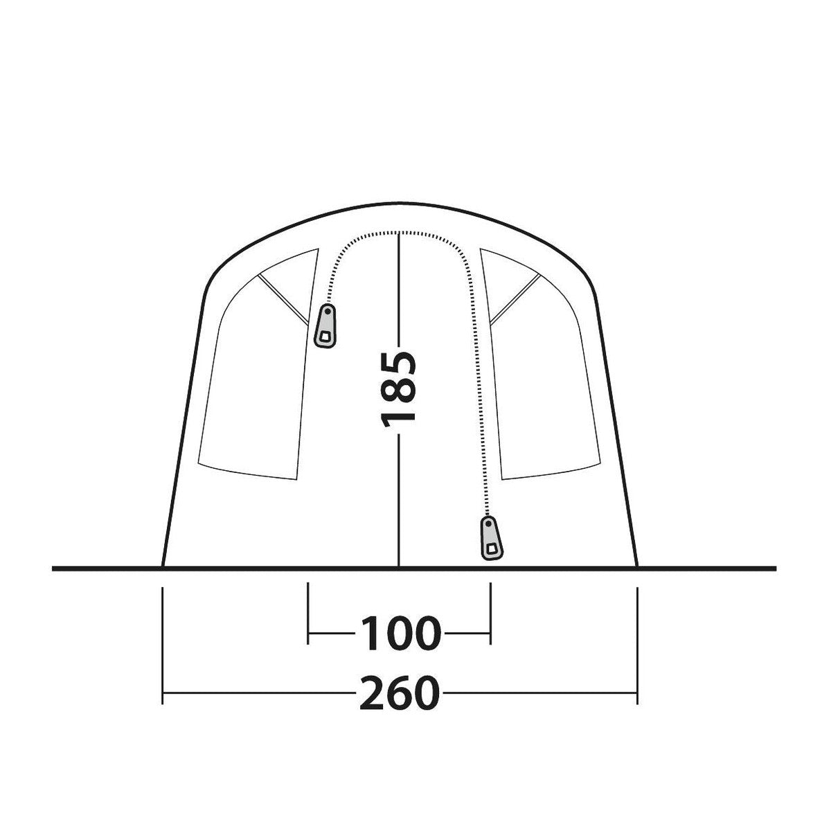 Outwell Monterey 4 Air 4 Berth Three Room Tunnel Tent