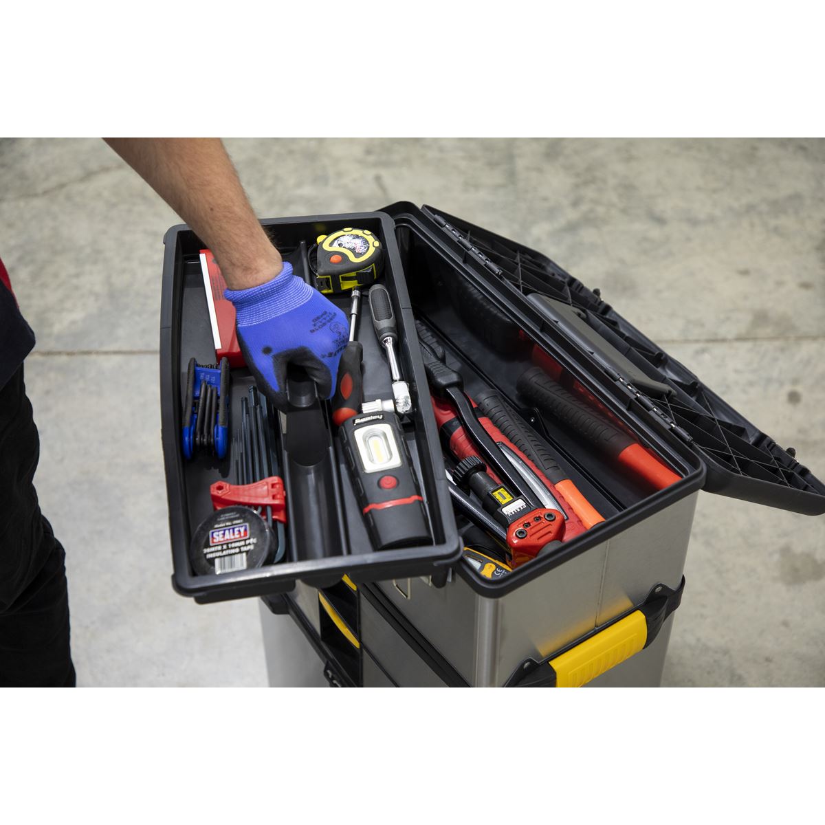 Sealey Mobile Stainless Steel/Composite Toolbox 3 Compartment AP855