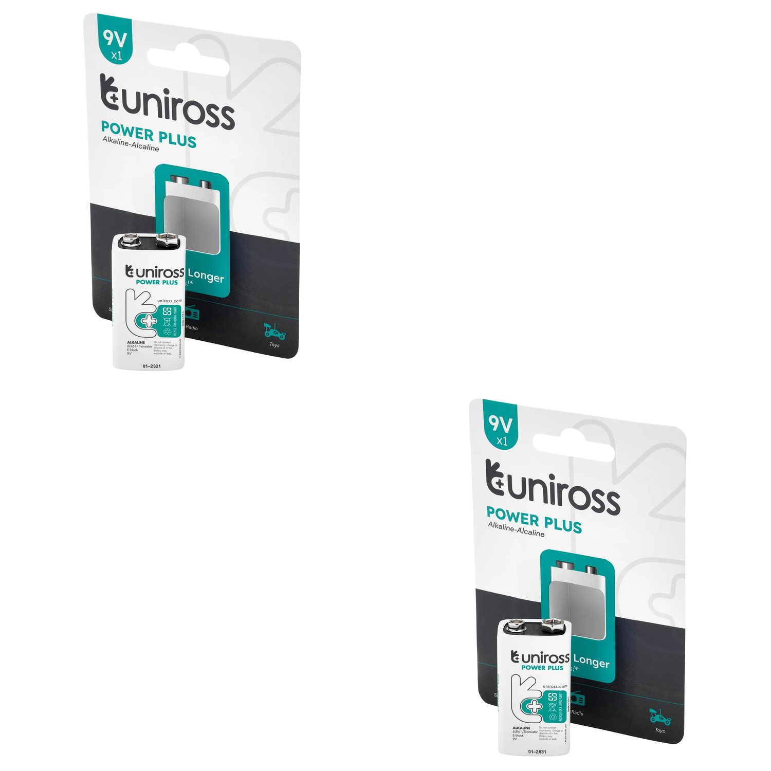 12 Piece Uniross 6LR61 9V Power Plus Alkaline Battery - UPP9PK1
