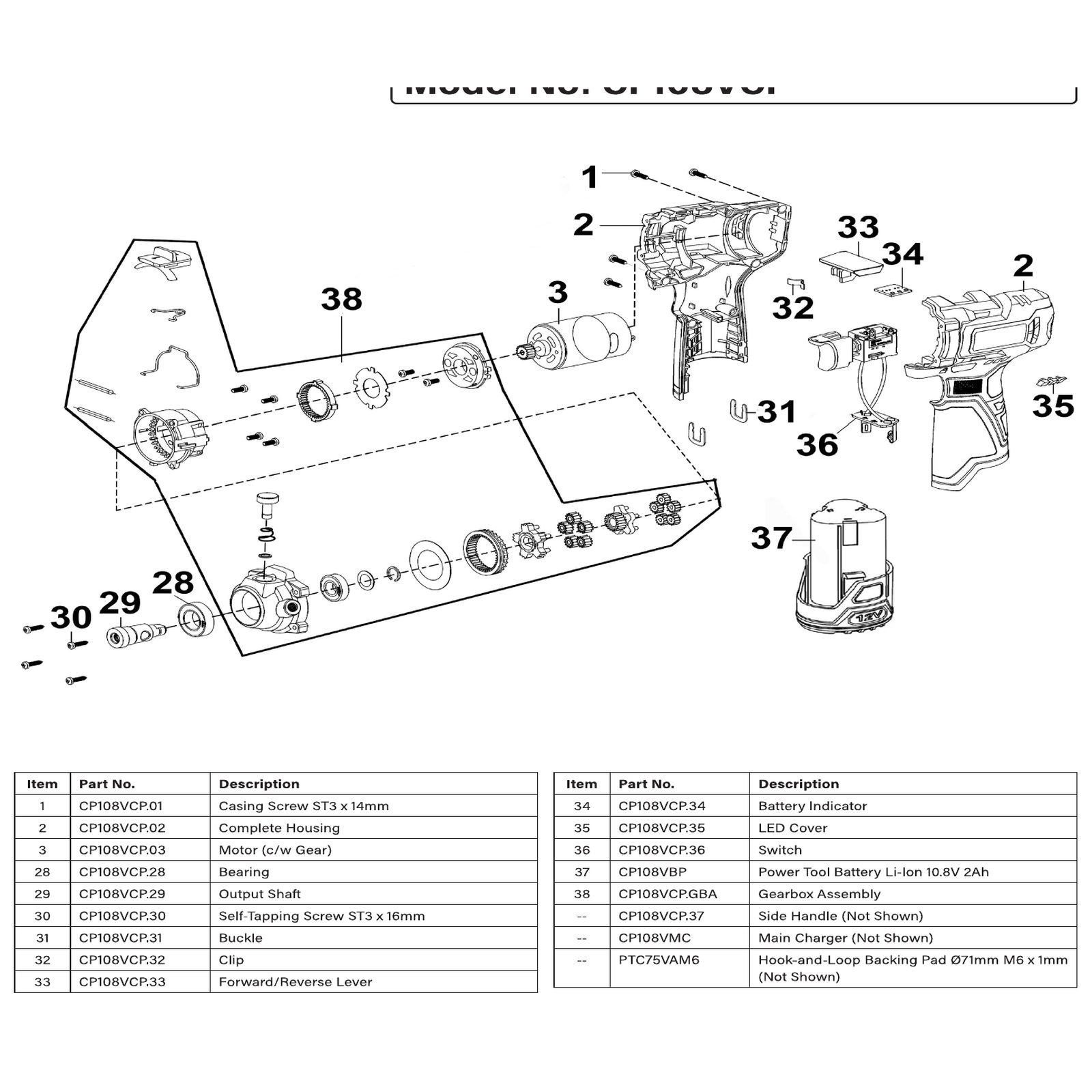 Sealey Battery Indicator CP108VCP.34