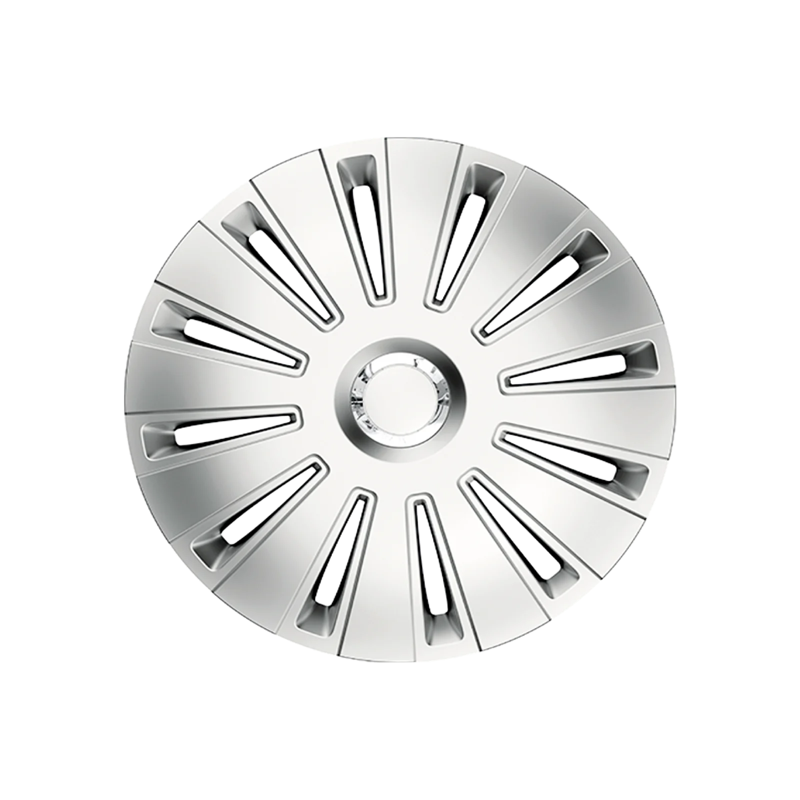 14" 4 x Alloy Look Grey & Silver Multi-Spoke Wheel Trims Hub Caps Covers