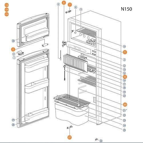 Thetford Fridge Middle Shelf N150 62697908