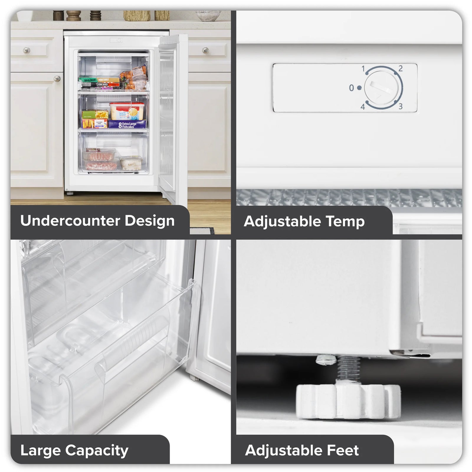 Baridi Undercounter Freezer DH250 85L - White