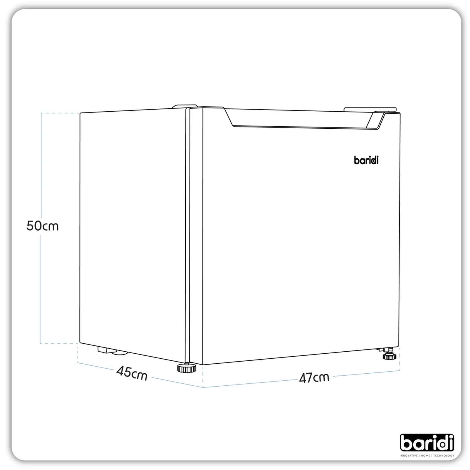 Baridi Mini Tabletop Fridge/Freezer DH255 31L Capacity - Black