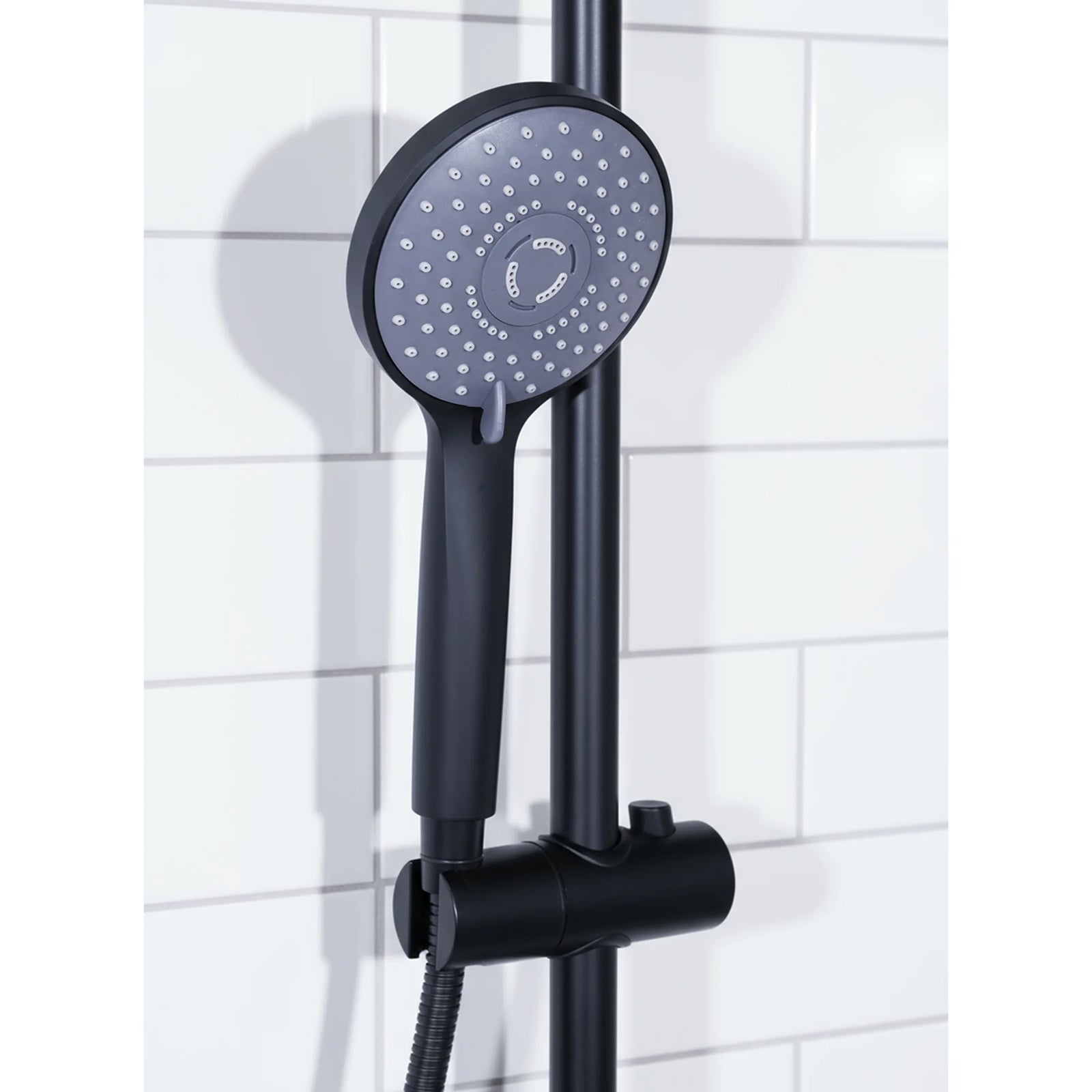 Baridi Thermostatic Shower Mixer Set 20cm Round Head Adjustable Rail