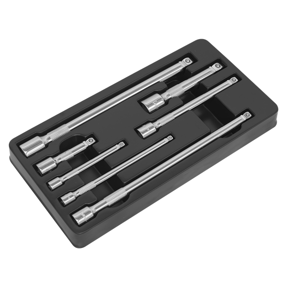 Sealey Wobble/Rigid Extension Bar Set 7pc 1/4" 3/8" & 1/2"Sq Drive AK770