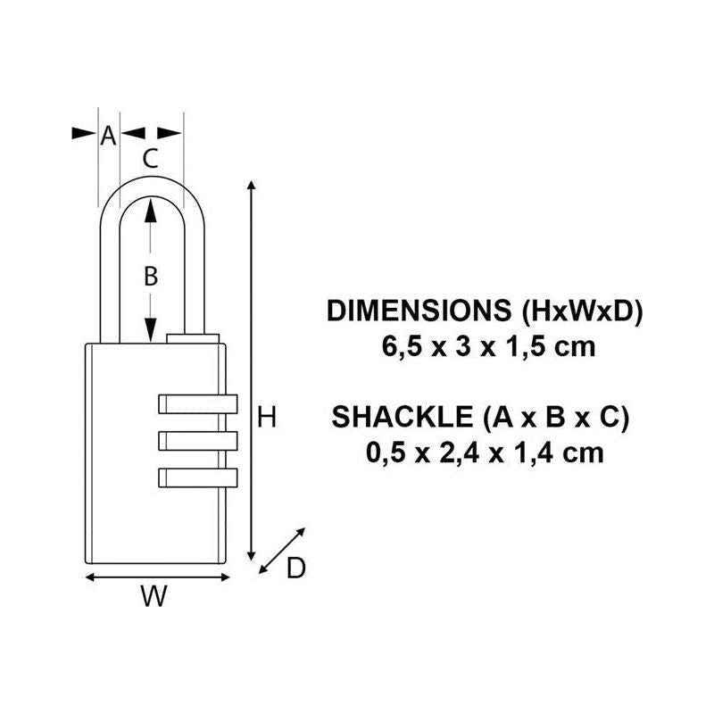 Master Lock Brass Finish 30mm 3-Digit Combination Padlock