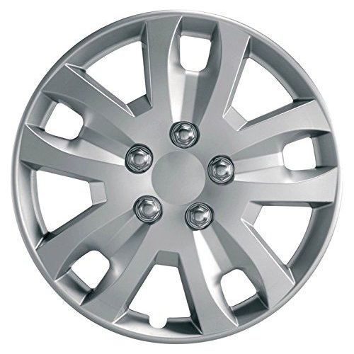 Pair Of Silver 14" Universal Caravan Wheel Trims Hub Caps