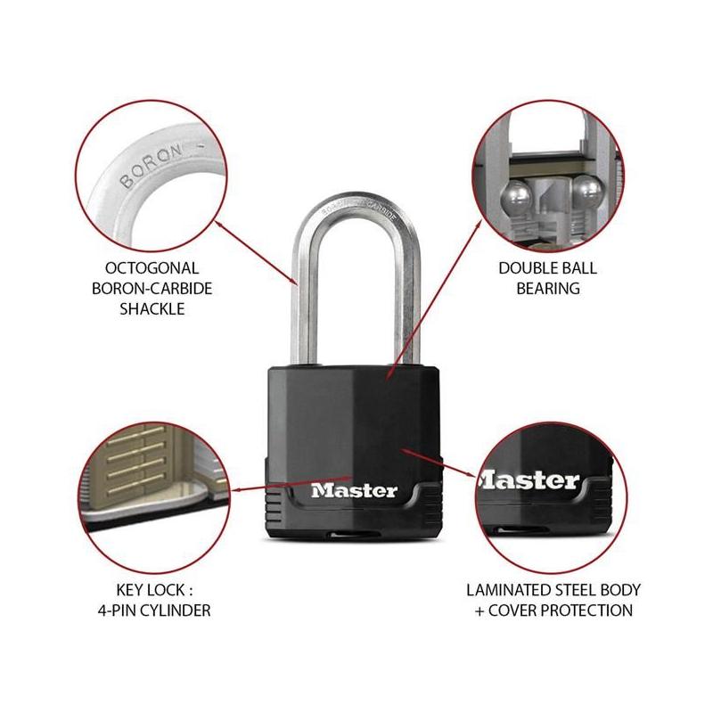 Master Lock Excell™ Weather Tough 51mm Padlock 5-Pin - 51mm Shackle