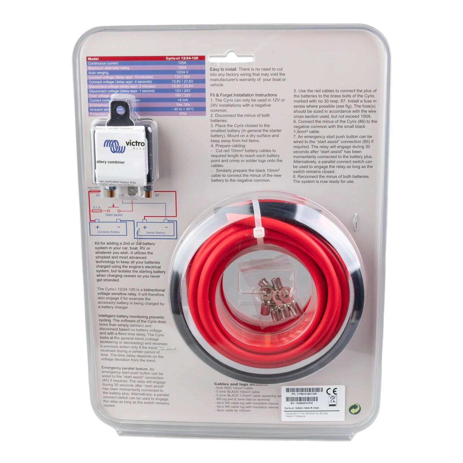 Victron Cyrix-ct Battery Combiner Kit 12/24V 120A