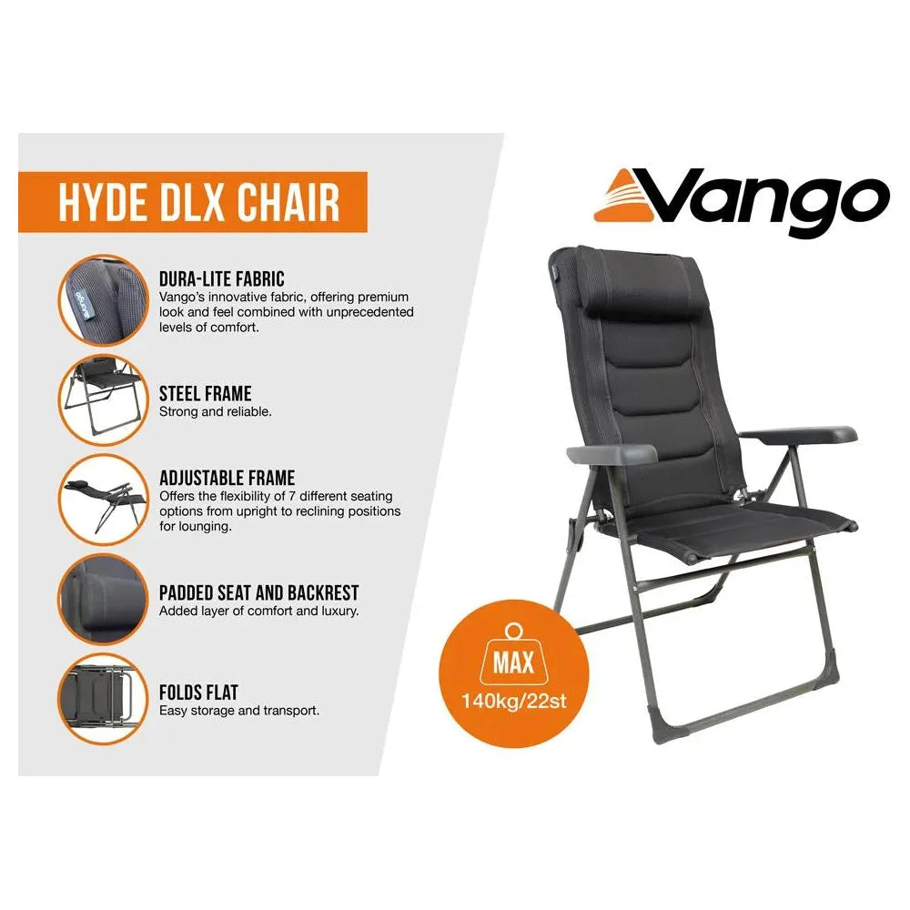 Vango Hyde DLX Grey Recliner Camping Chair